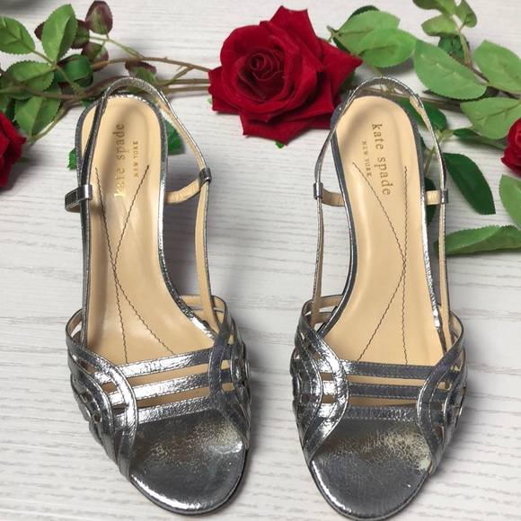 kate spade Silver Strappy Slingback Heel - Picture 3 of 8